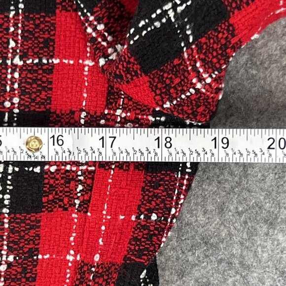 VTG Karen Steven Women 4 Skirt Suit Red Plaid Jacket Black Pleated Skirt 90s USA - Picture 6 of 14
